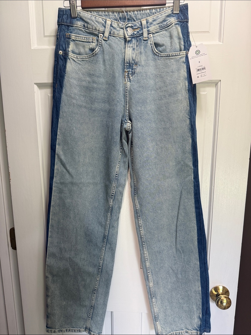 Time and Tru high rise relaxed straight leg tuxedo jeans
